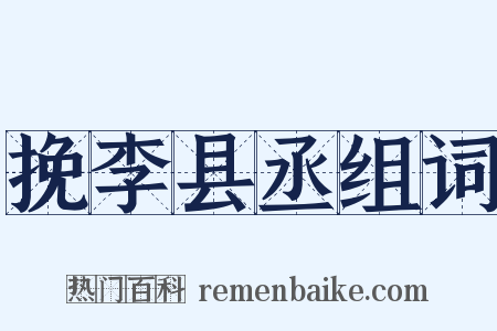 挽李县丞组词是什么意思的图片